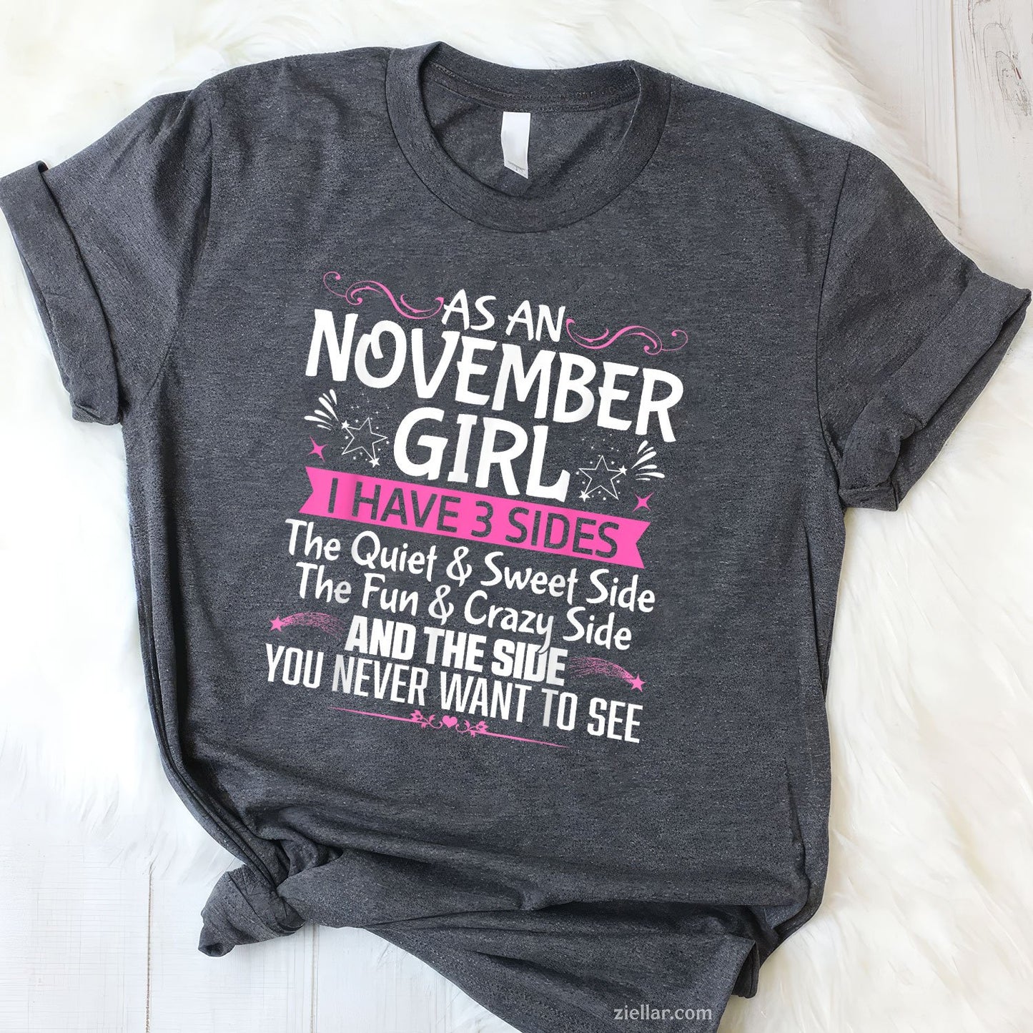 November Queen Tee and T-Shirt, Cute November Girl Birthday T-Shirt Gift for Women Adults