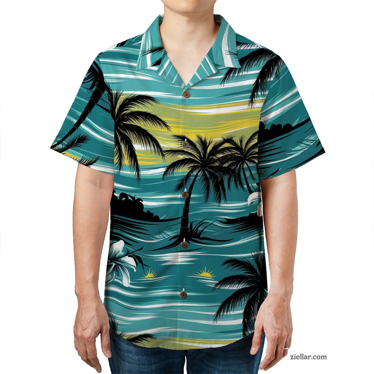Ocean Paradise Palm Tree Sunset Hawaiian Shirts for Men and Women 2025 – Stylish Summerwear for Travelers