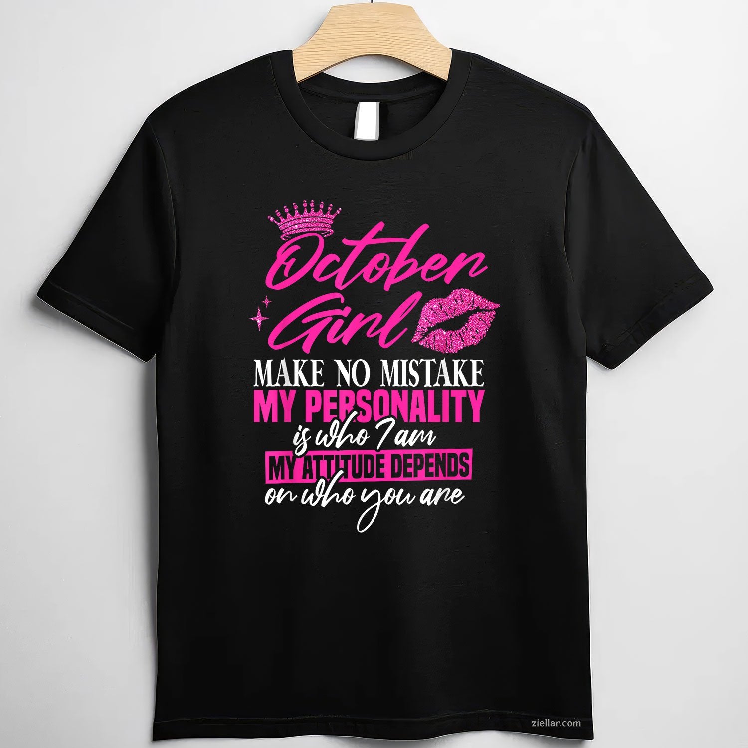 October Birthday Tee and T-Shirt for Women Adults, Gift T-Shirt for October Born Ladies