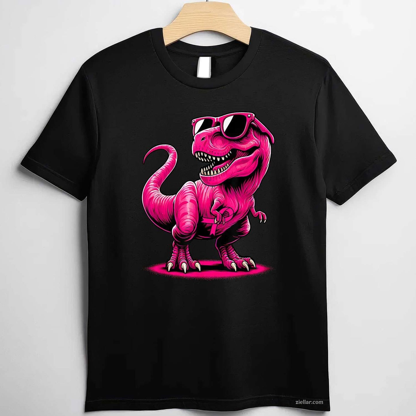 October Pink Dinosaur Breast Cancer Pink Ribbon Boy Girl Kid Funny Graphic Tee and T-Shirt Gift for Adults Men Women Unisex