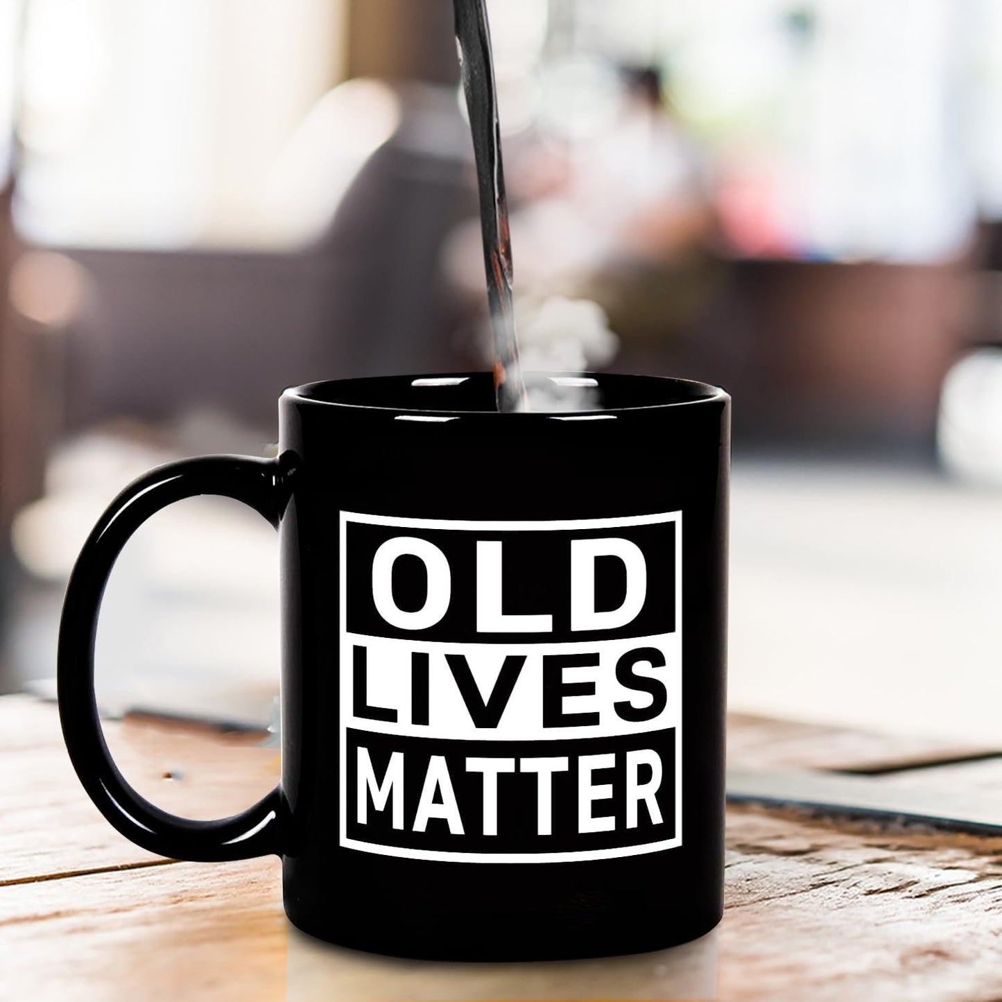 Old Lives Matter Mug, Funny Senior Citizen Gift for Grandma Grandpa, Retirement Gag 11 Oz