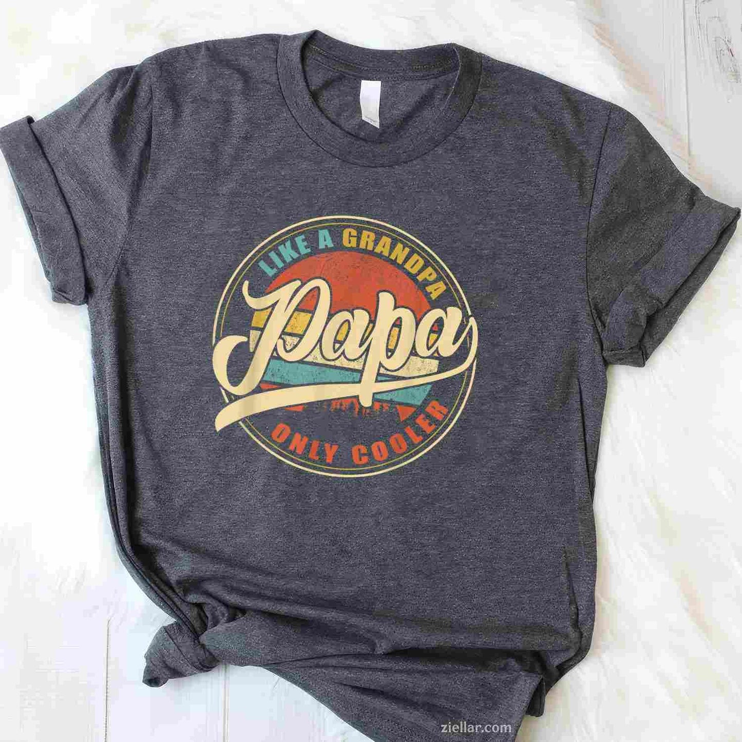 PAPA Like A Grandpa Only Cooler Funny Dad Papa Grandfather T-Shirt Tee for Men Women Adults Unisex