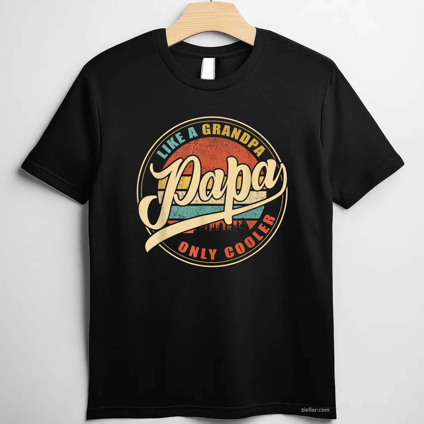 PAPA Like A Grandpa Only Cooler Funny Dad Papa Grandfather T-Shirt Tee for Men Women Adults Unisex