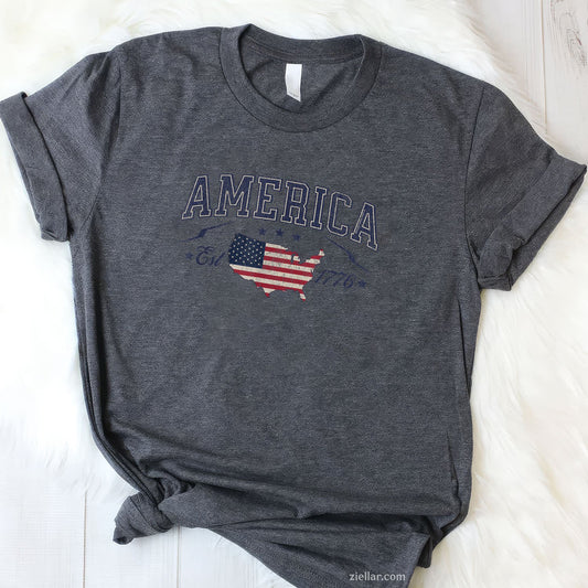 Patriotic American Flag USA Est