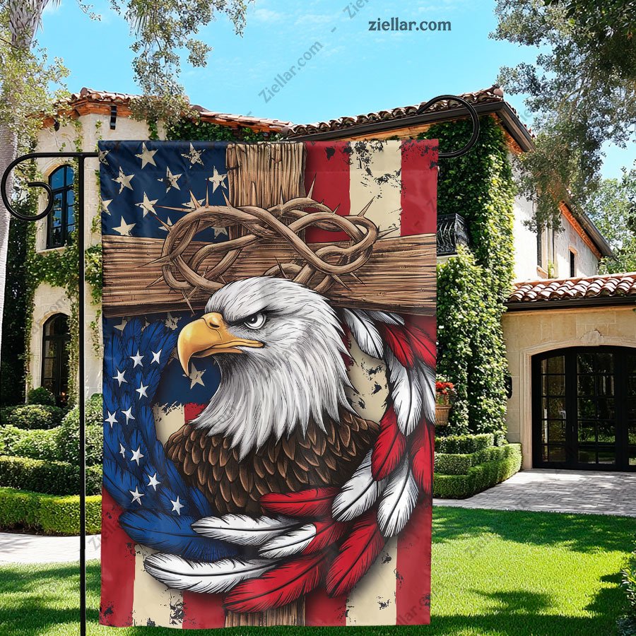 Patriotic Stars and Stripes Garden Flag 12x18 Inch, Double Sided USA Yard Decor