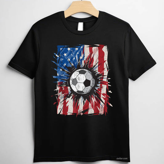 Patriotic Soccer 4th of July Men USA American Flag Boys