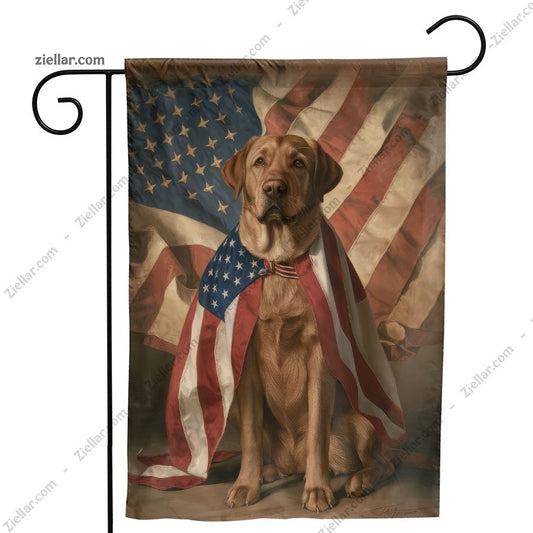 Patriotic Dog American Flag Garden Decor USA Pet Home Yard Banner Gift
