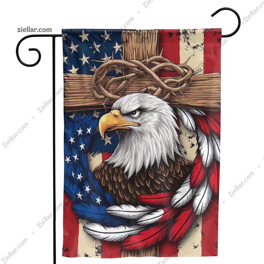 Patriotic Stars and Stripes Garden Flag 12x18 Inch, Double Sided USA Yard Decor