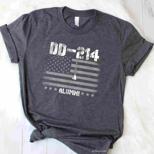 Patriotic Dd-214 Alumni T-Shirt Military Veteran T-Shirt And Tee