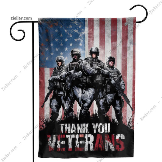 Patriotic Garden Flag - Veterans Day Yard Decoration, Printed on Both Sides