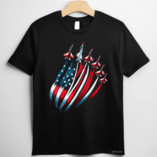 Patriotic USA Flag Fighter Jets 4th