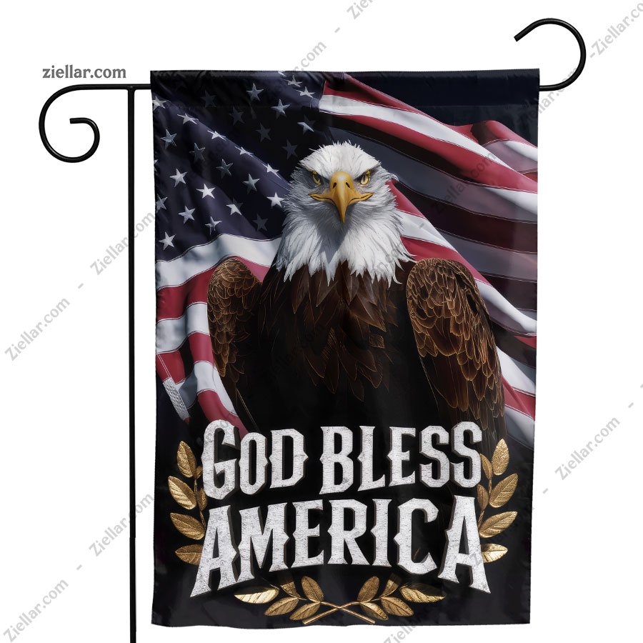 Patriotic Eagle Flag God Bless America Garden Yard Decor Banner USA Gift
