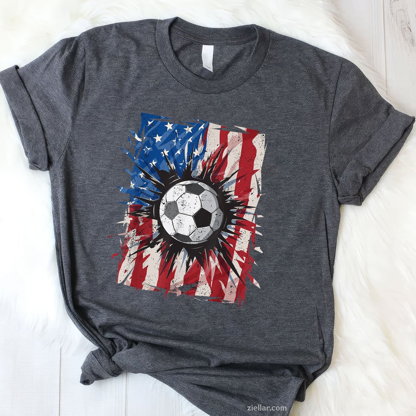 Patriotic Soccer 4th of July Men USA American Flag Boys