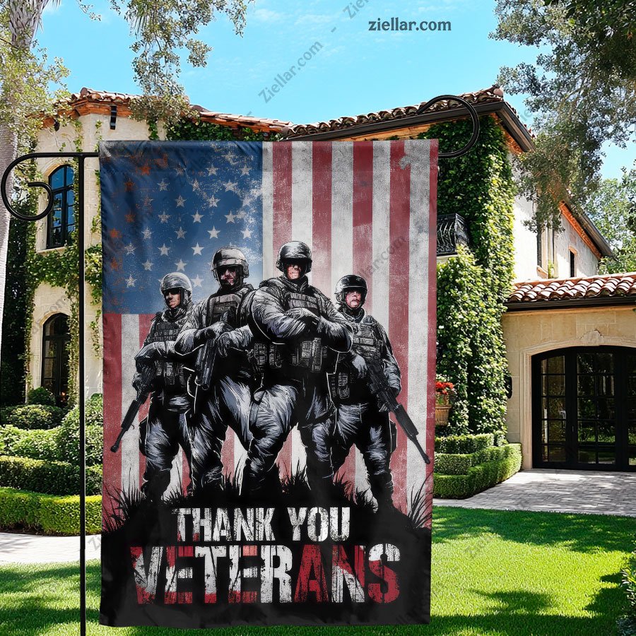 Patriotic Garden Flag - Veterans Day Yard Decoration, Printed on Both Sides