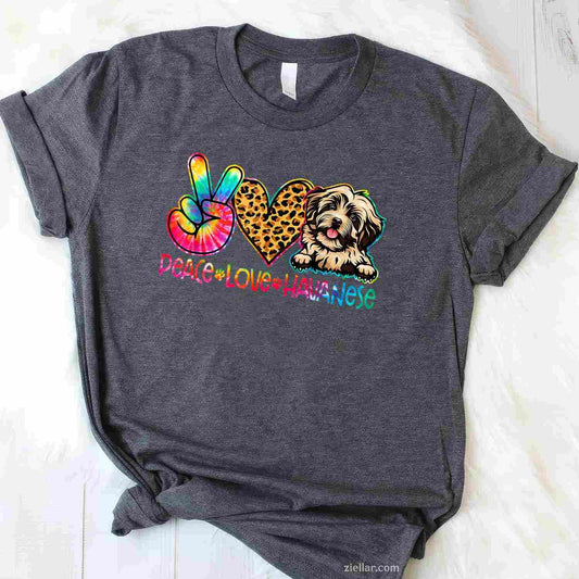 Peace Love Havanese Tie Dye Dog Lover T-Shirt, Vintage Graphic Tee For Men Women Adults
