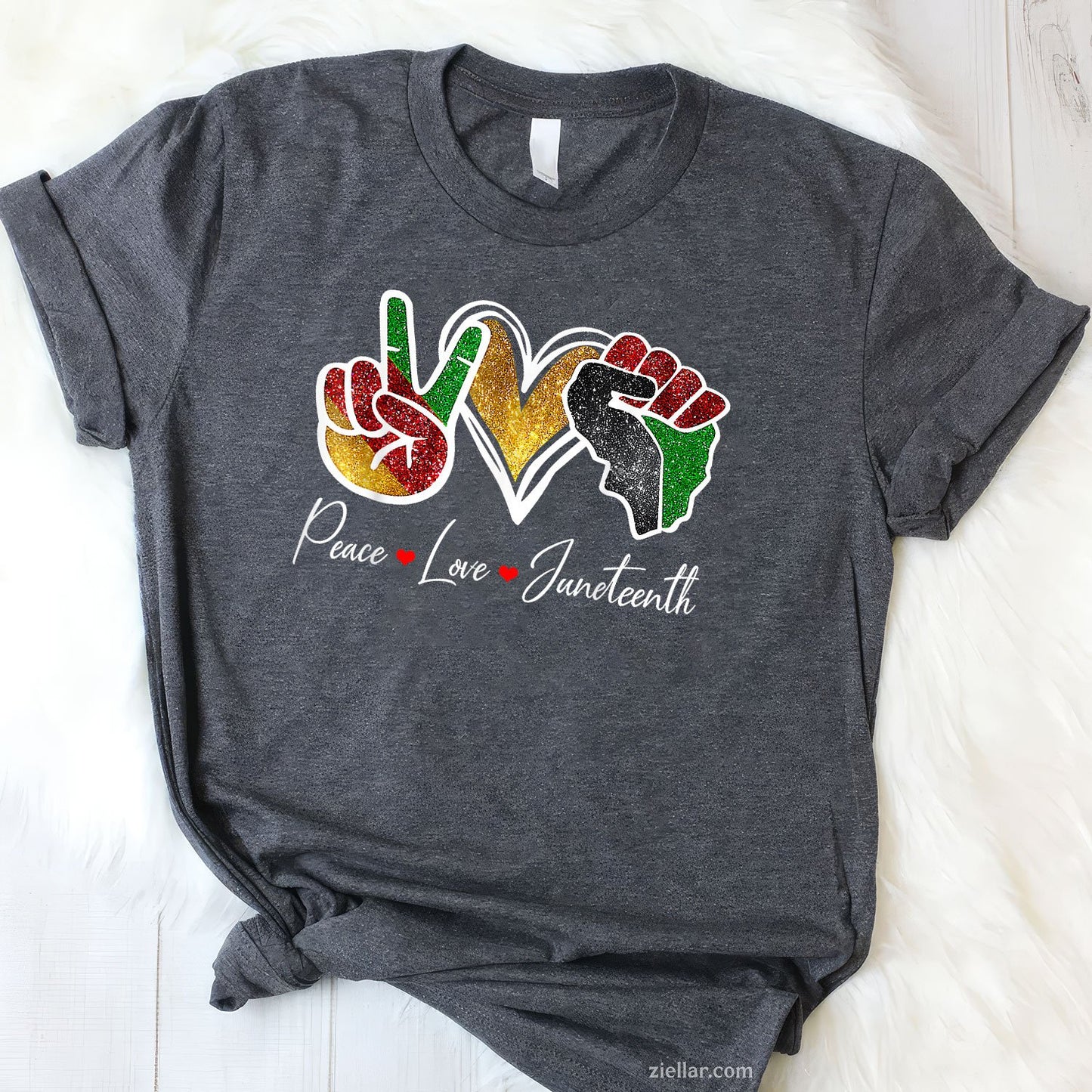 Peace Love Juneteenth Black Pride Freedom 4th Of July TShirt