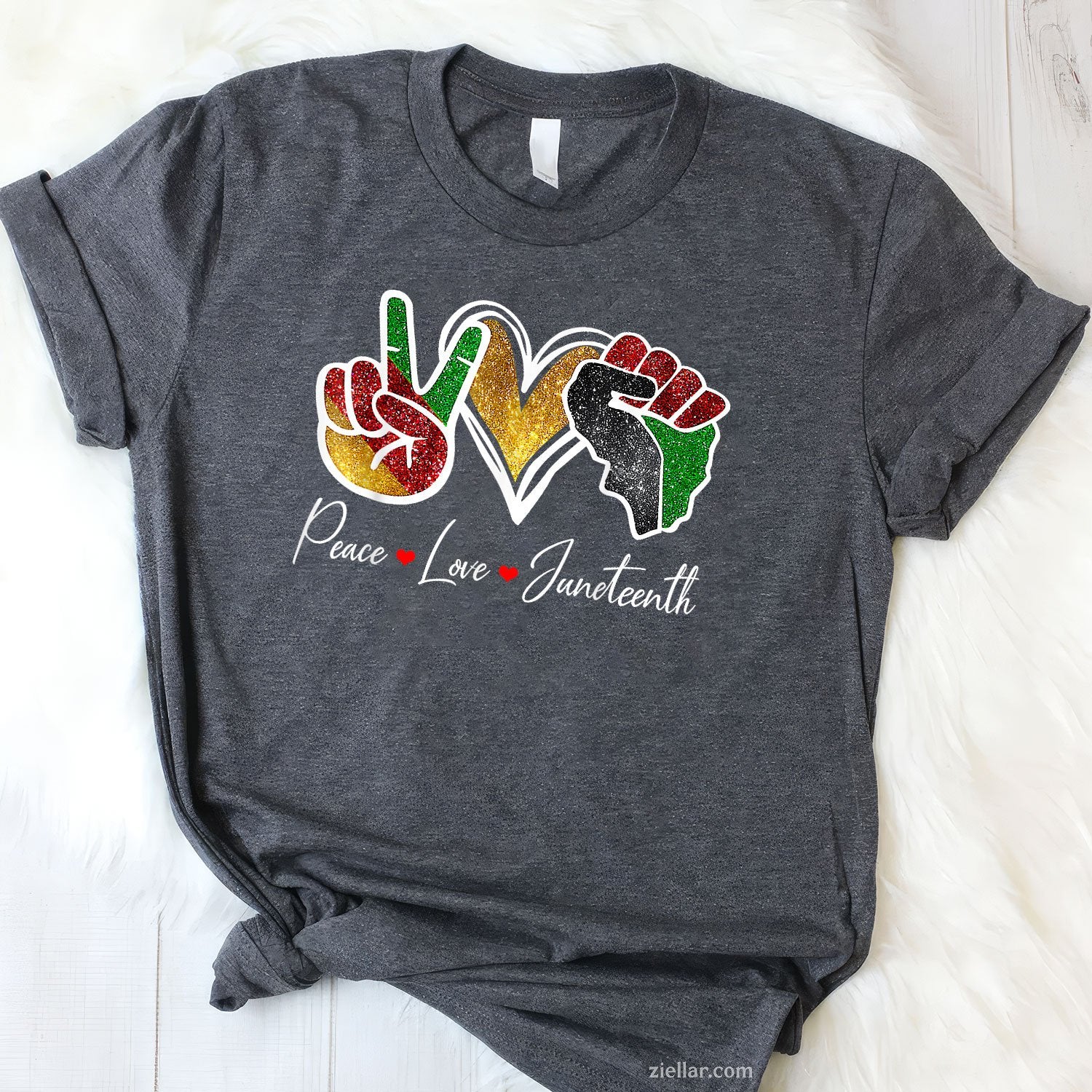 Peace Love Juneteenth Black Pride Freedom 4th Of July TShirt