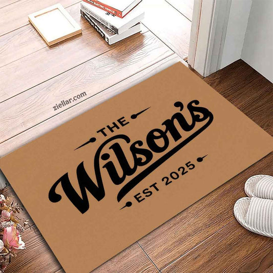 Personalized Family Name Doormat - Custom Last Name Rug for Home Entryway