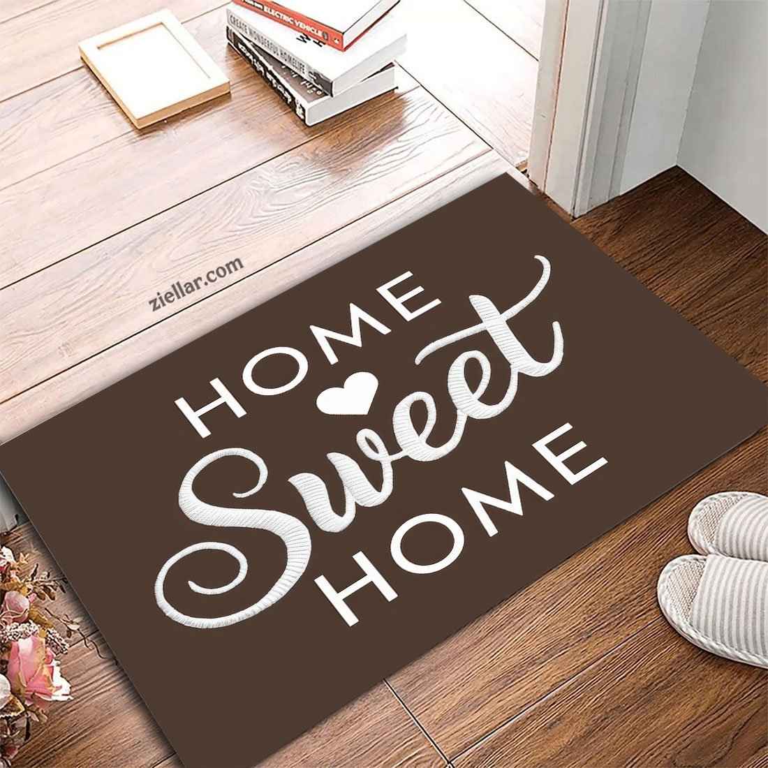 Personalized Rustic Doormat, Cozy Home Sweet Home Style, Unique Entry Decor