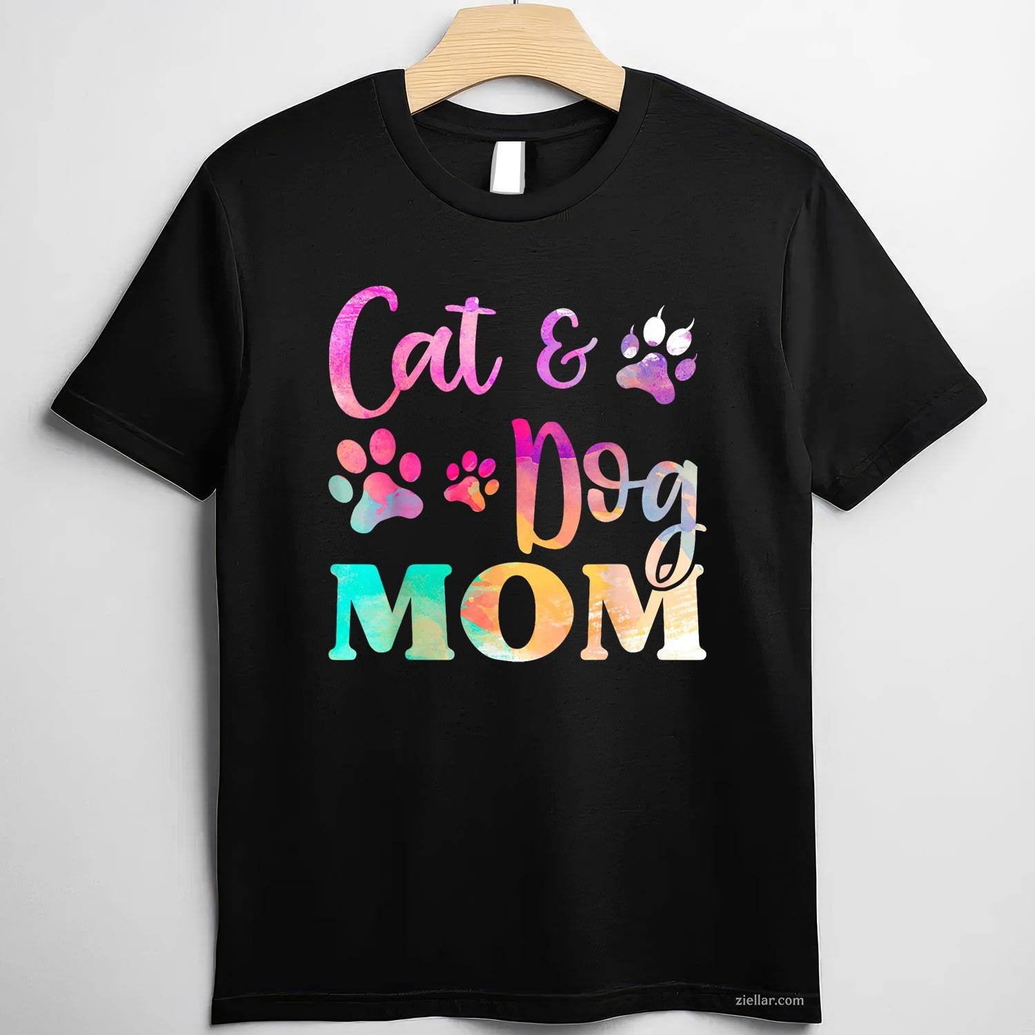 Pet Cat Dog Mom T-Shirt For Women, Mothers Day Vintage Graphic Tee For Adults Unisex