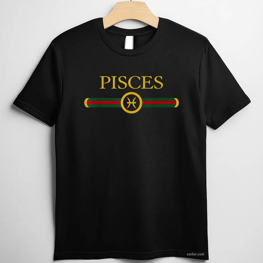 Pisces Zodiac Tee and T-Shirt, February March Birthday Graphic T-Shirt for Adults