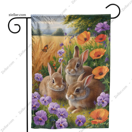 Playful Bunnies Among Flowers in a Meadow Perfect Easter Decoration Gift
