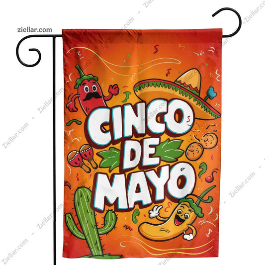 Playful Cinco de Mayo Party Decor Bright Mexican Fiesta Celebration Flag