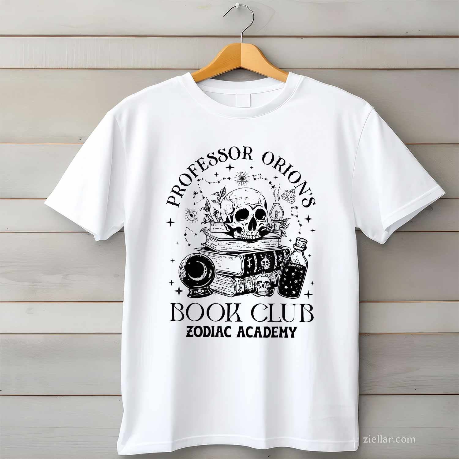 Professor Orions Book Club Halloween T-Shirt, Skull Book Lover Spooky Graphic Tee For Women Adults
