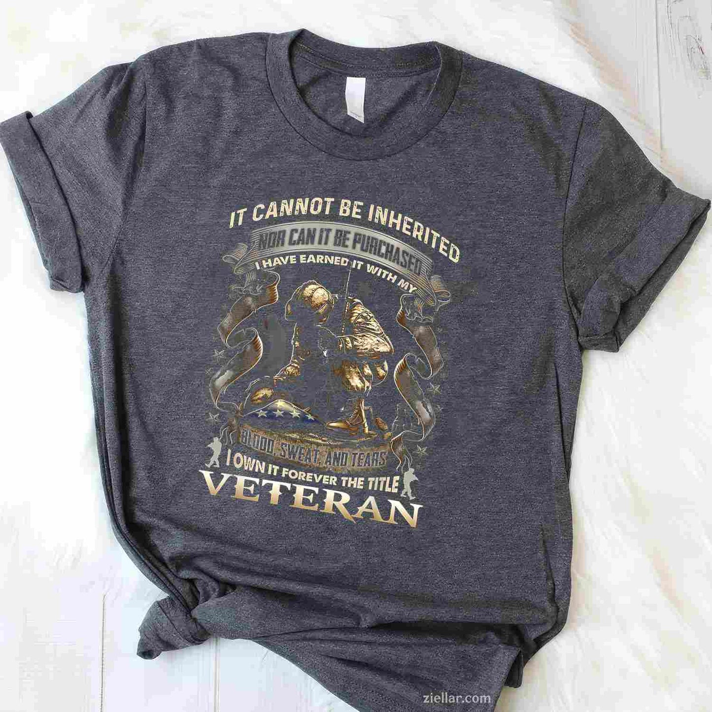 Proud Military Veteran Patriotic American Flag_ It Cannot Be Inherited Nor Can It Be Purchased T-Shirt And Tee