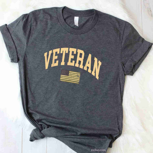 Proud Veteran Of The Us Army - Usa Flag Soldier Veteran T-Shirt And Tee For Adults