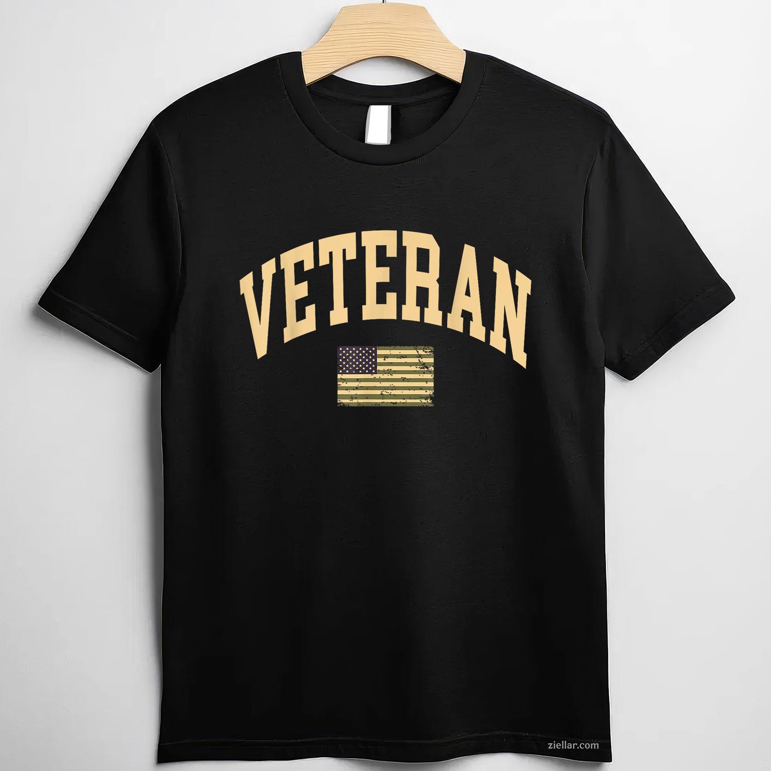 Proud Veteran Of The Us Army - Usa Flag Soldier Veteran T-Shirt And Tee For Adults