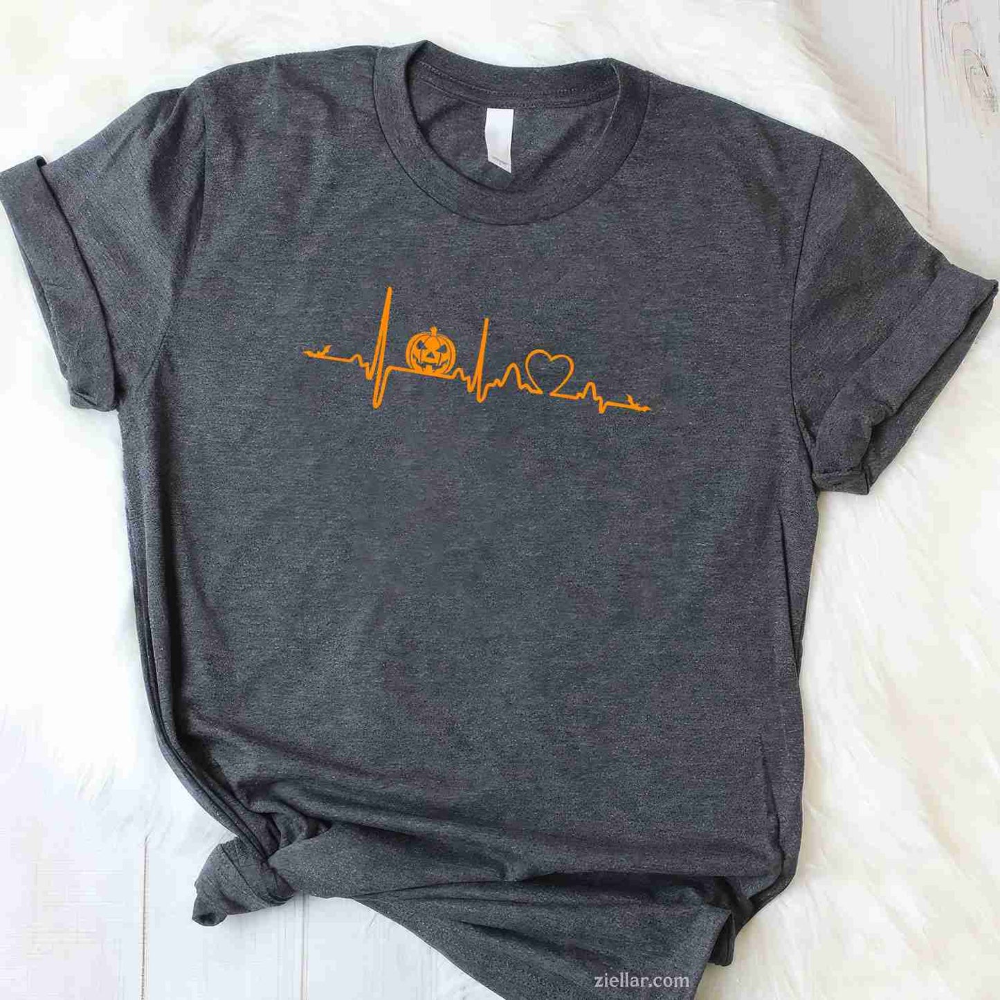 Pumpkin Heartbeat Halloween Men & Women'S Graphic T-Shirt And Tee For Spooky Season