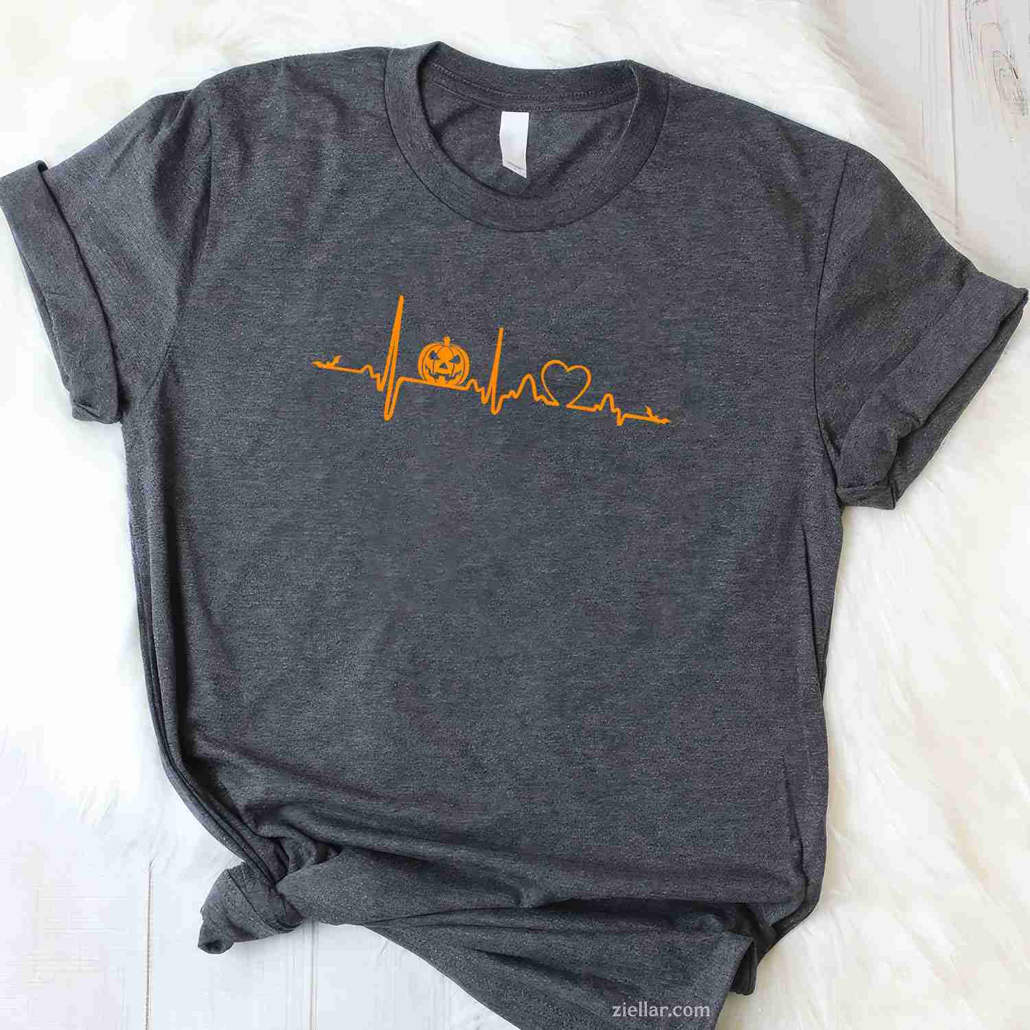 Pumpkin Heartbeat Halloween Men & Women'S Graphic T-Shirt And Tee For Spooky Season
