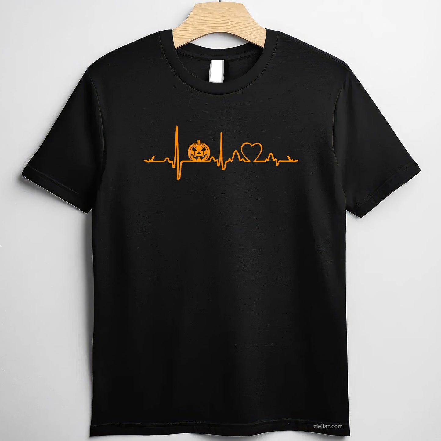 Pumpkin Heartbeat Halloween Men & Women'S Graphic T-Shirt And Tee For Spooky Season
