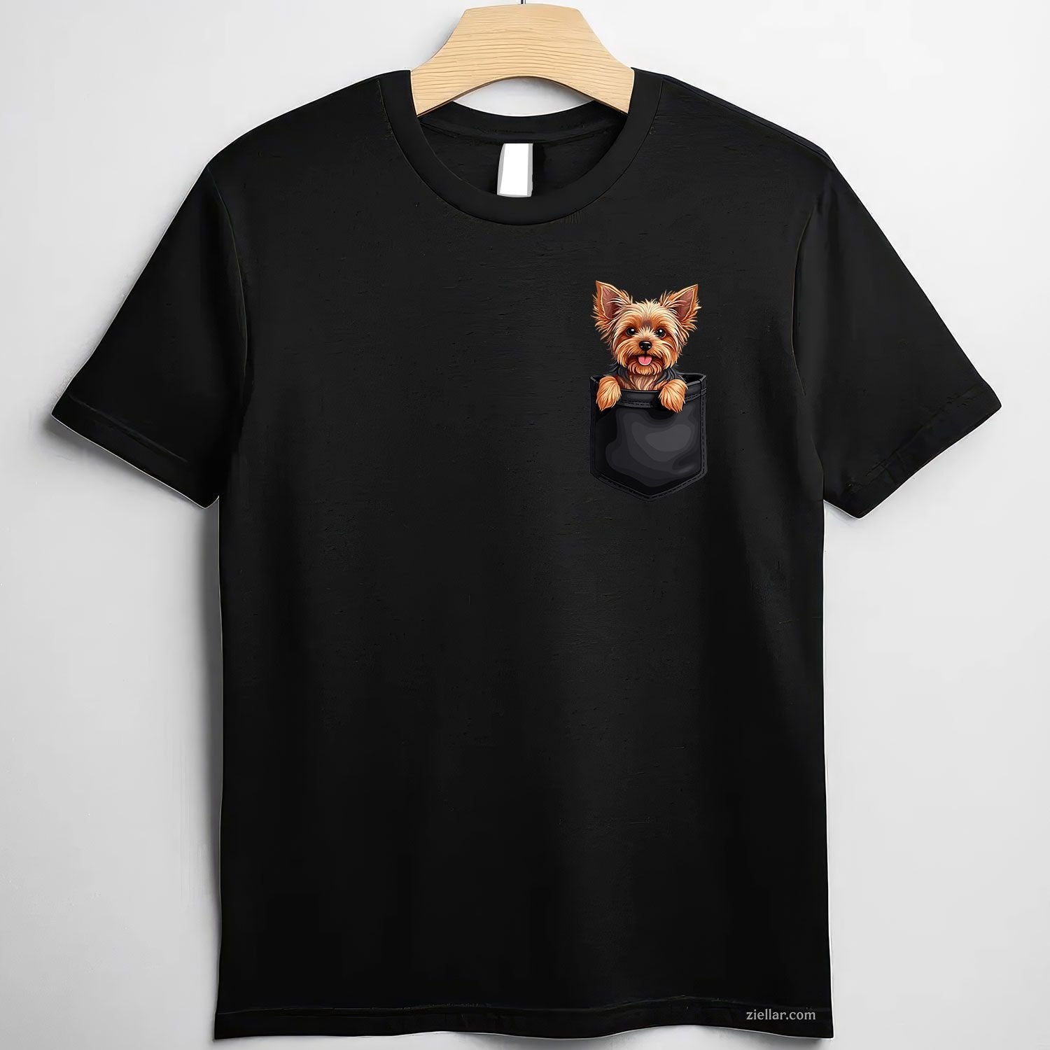 Puppy Yorkshire Terrier In Your Pocket T-Shirt, Peeking Dogs Lover Vintage Graphic Tee For Adults Unisex