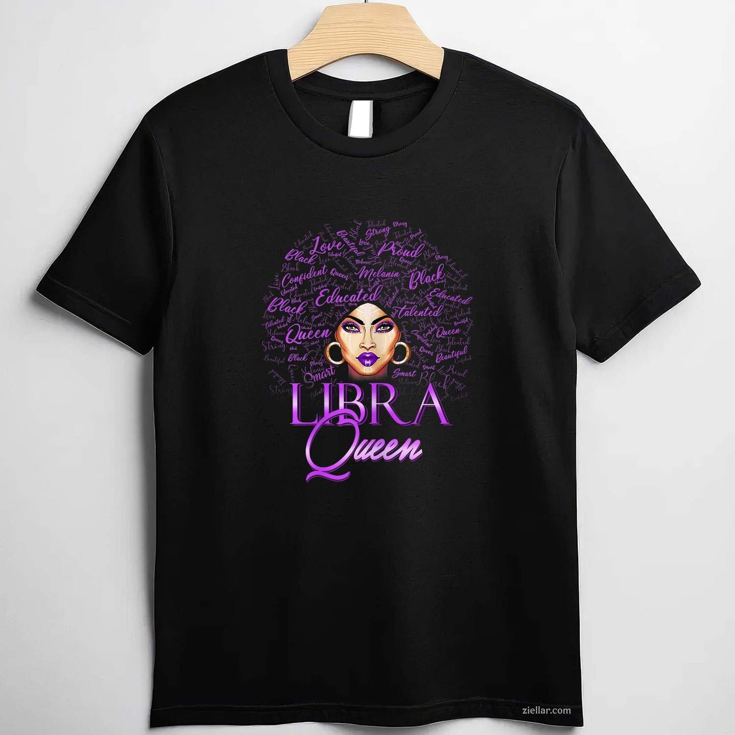 Purple Libra Queen Woman Lady September Womens Birthday T-Shirt Tee