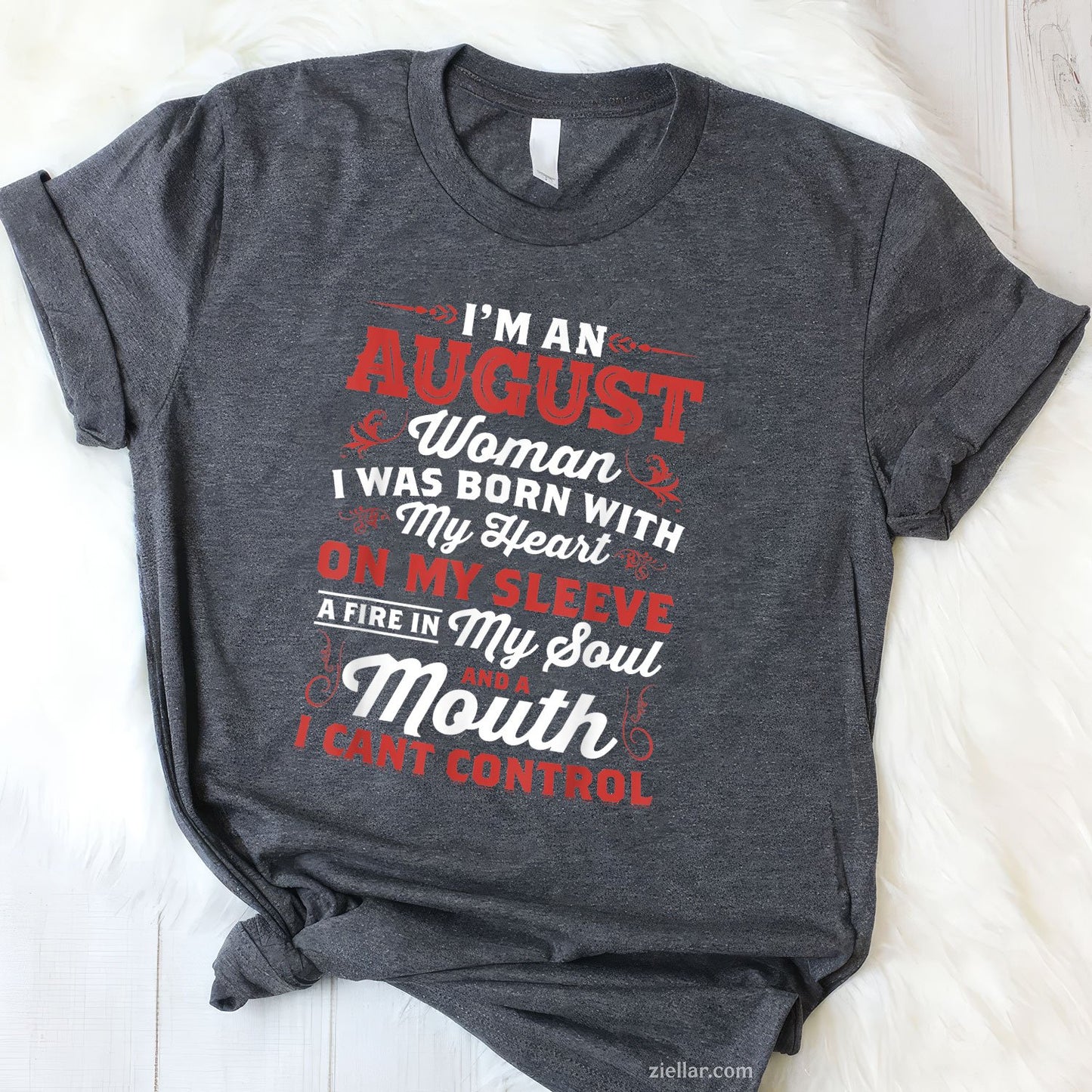 Queen Born in August Tee and T-Shirt, Proud Woman Birthday T-Shirt for Women Adults