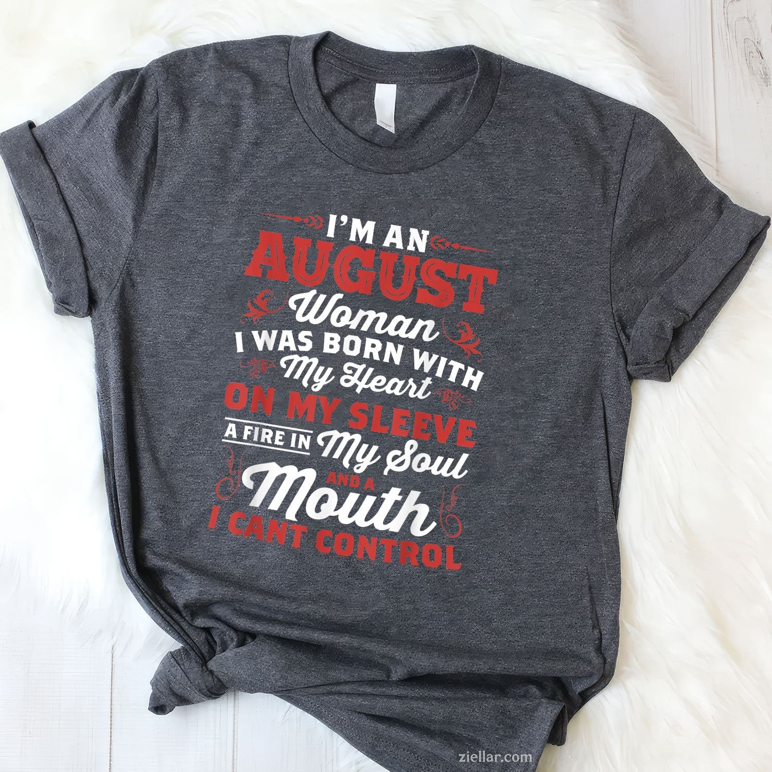 Queen Born in August Tee and T-Shirt, Proud Woman Birthday T-Shirt for Women Adults