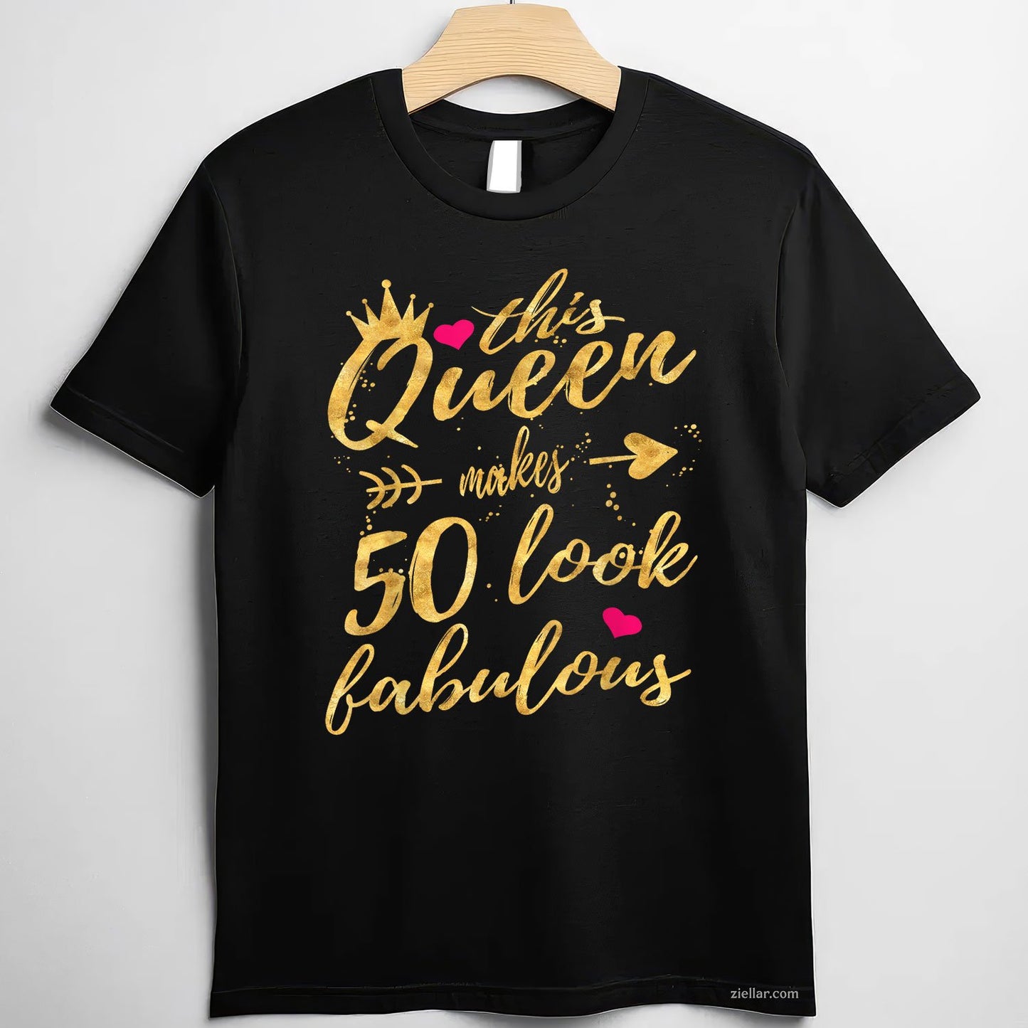 Queen Turns 50 in August Tee and T-Shirt, Fabulous Birthday T-Shirt Gift for Women Adults