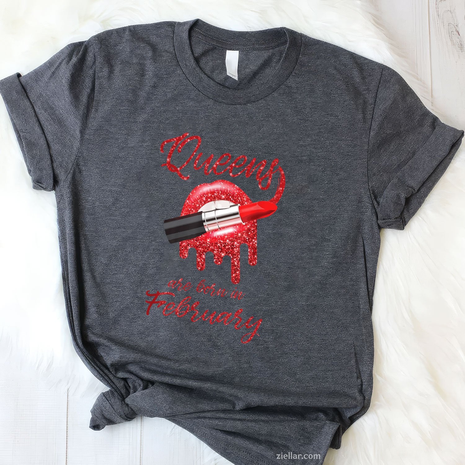Queens Are Born in February Tee and T-Shirt, Girl Birthday Gift T-Shirt for Women Adults