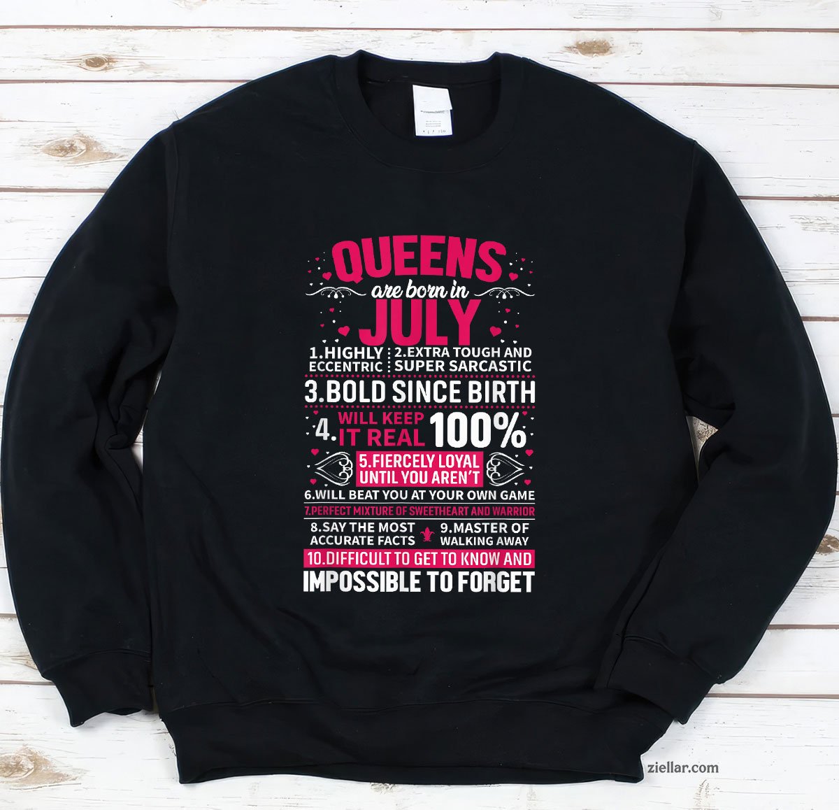 Queens Are Born in July Sweatshirt, Patriotic USA Independence Day Gift