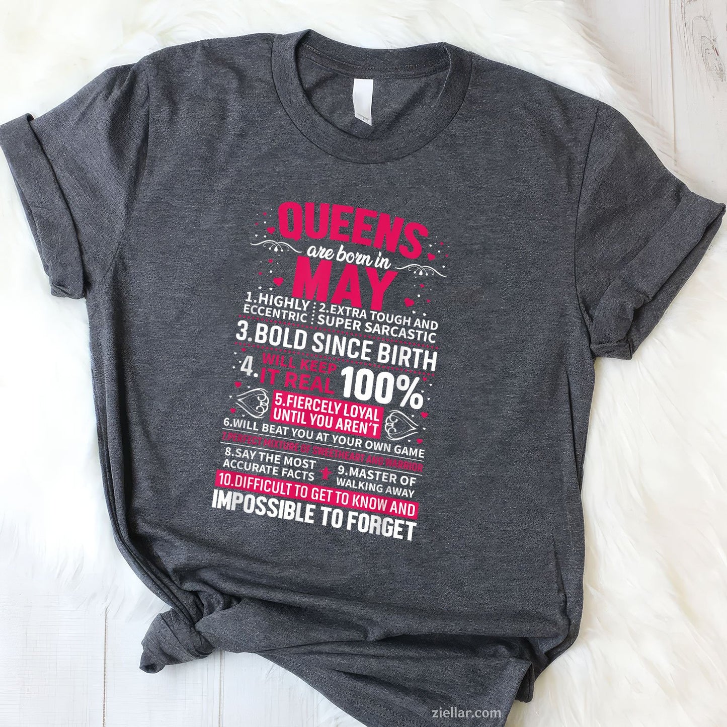 Queens Are Born in May Tee and T-Shirt, Birthday T-Shirt Gift for Women Adults