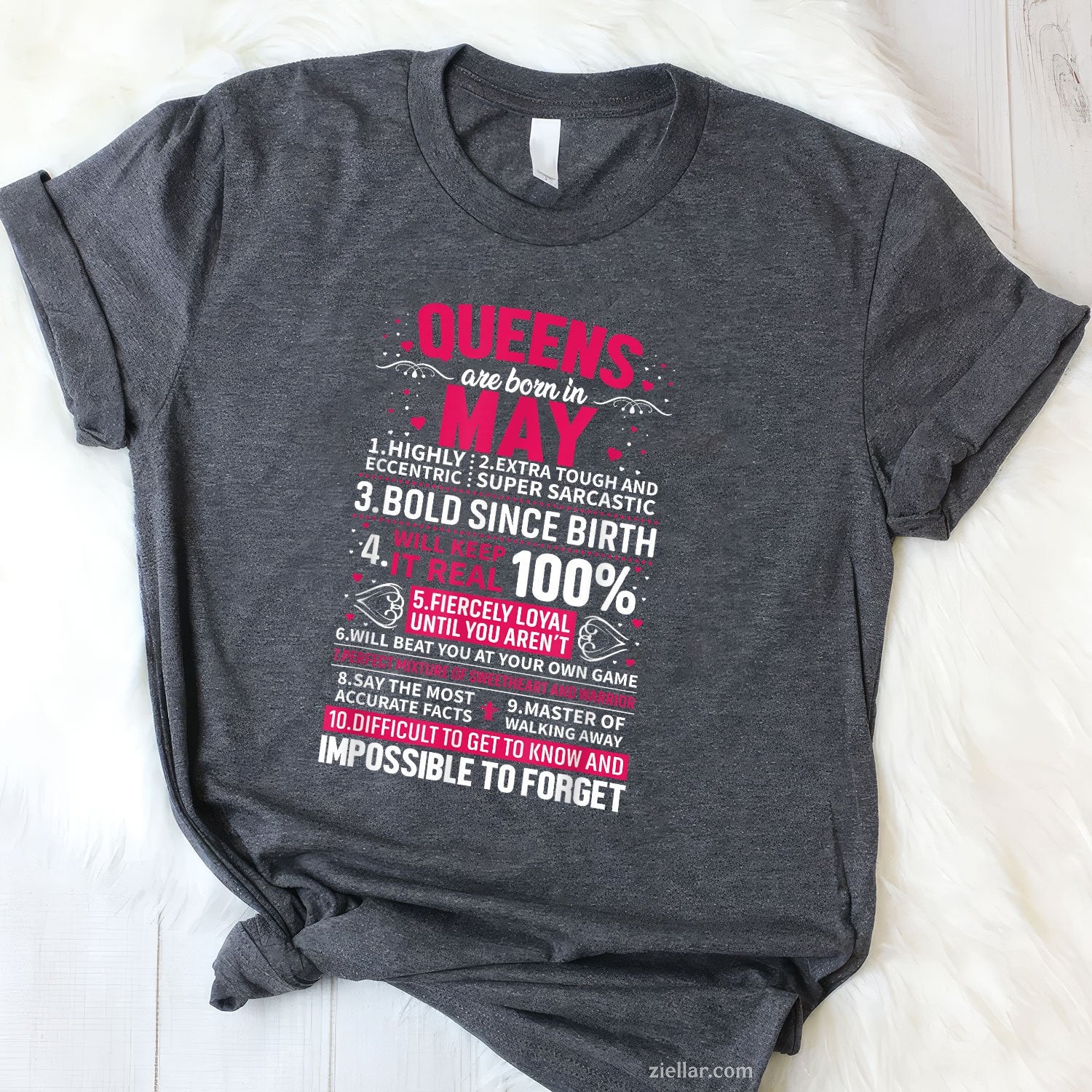 Queens Are Born in May Tee and T-Shirt, Birthday T-Shirt Gift for Women Adults