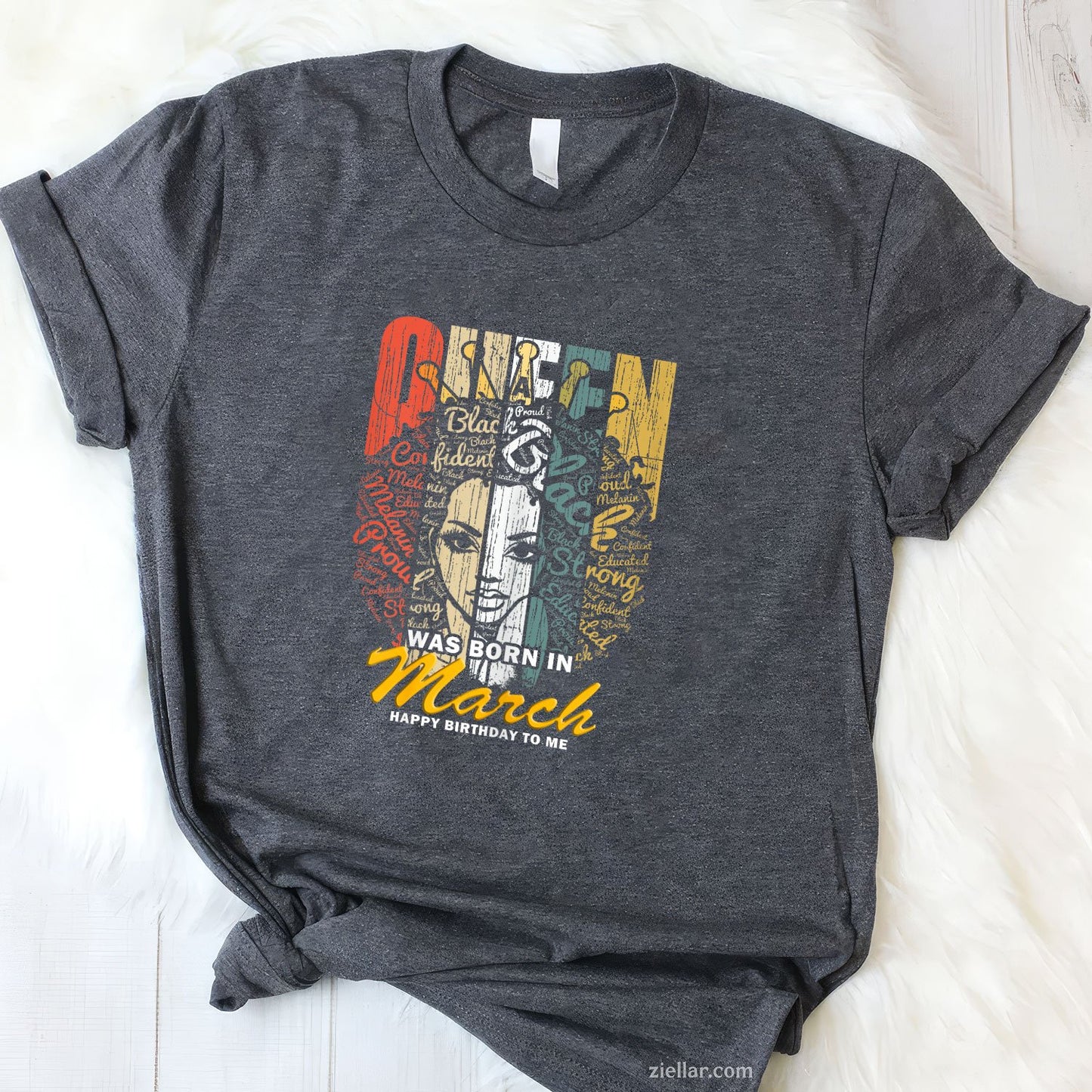 Queens Are Born in March Tee and T-Shirt, Birthday Girl T-Shirt Gift for Women Adults