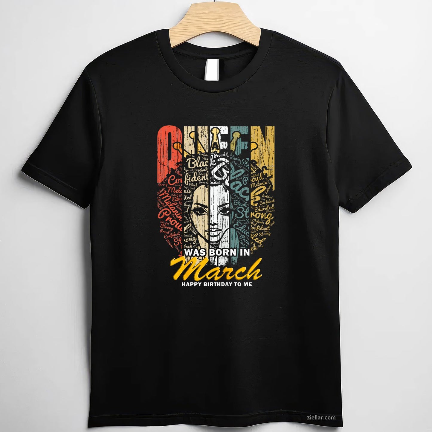 Queens Are Born in March Tee and T-Shirt, Birthday Girl T-Shirt Gift for Women Adults