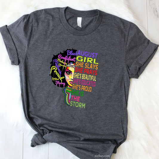Queens Born in August Tee and T-Shirt, Birthday Shirts Gift for Women Adults
