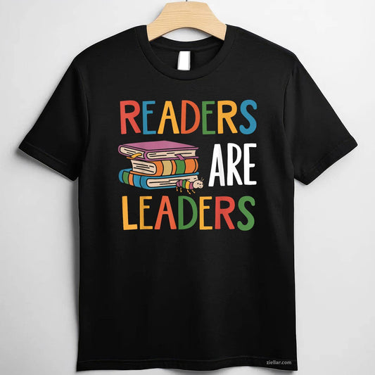 Readers Are Leaders Motivational Reading Book T-Shirt, Vintage Graphic Tee For Adults Unisex