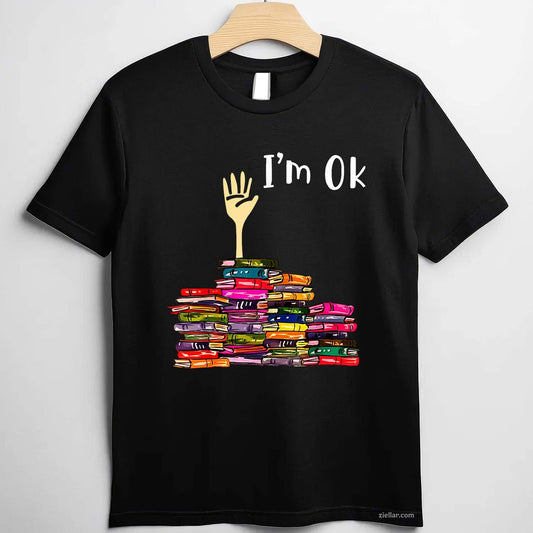Reading Books Librarian Reader Nerd I'm Ok Teacher School T-Shirt