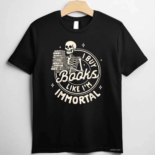 Reading Book Lover Skeleton I Buy Books Like I'm Immortal T-Shirt