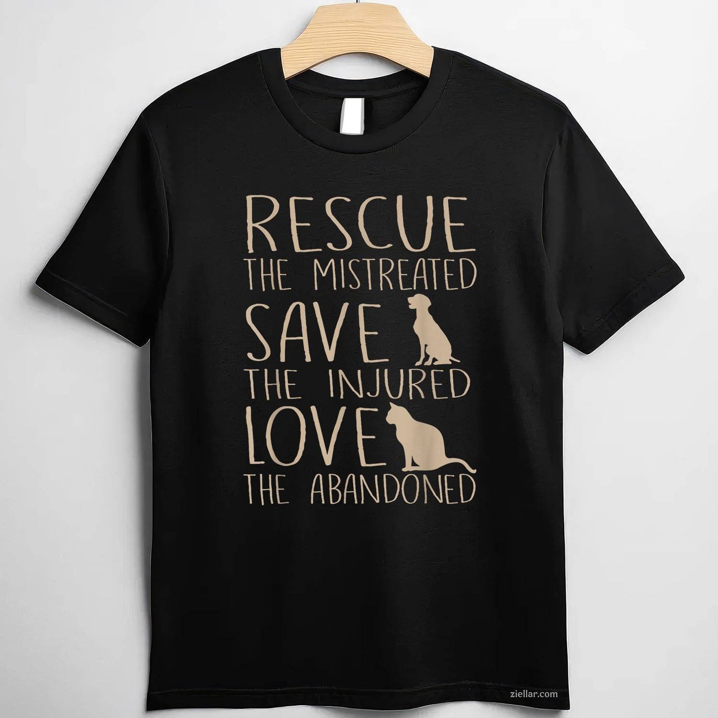 Rescue Save Love - Cute Animal T-Shirt, Rescue Dog Cat Lovers Vintage Graphic Tee For Adults